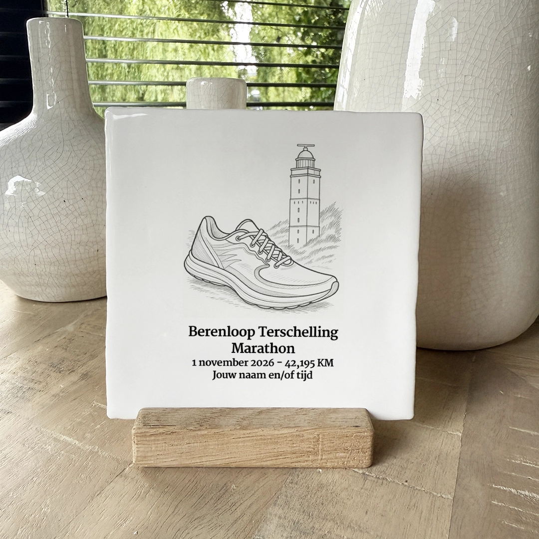 Berenloop Terschelling marathon tegeltje Brandaris met naam Berenloop Terschelling tegeltje 2026 Brandaris met naam