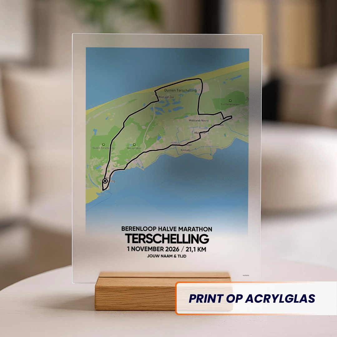 Berenloop halve marathon 2026 acrylglas print