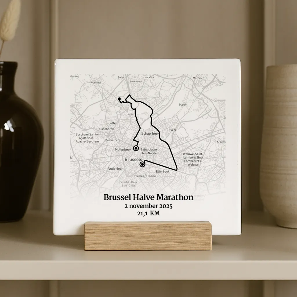 Brussel halve marathon 2025 route tegeltje