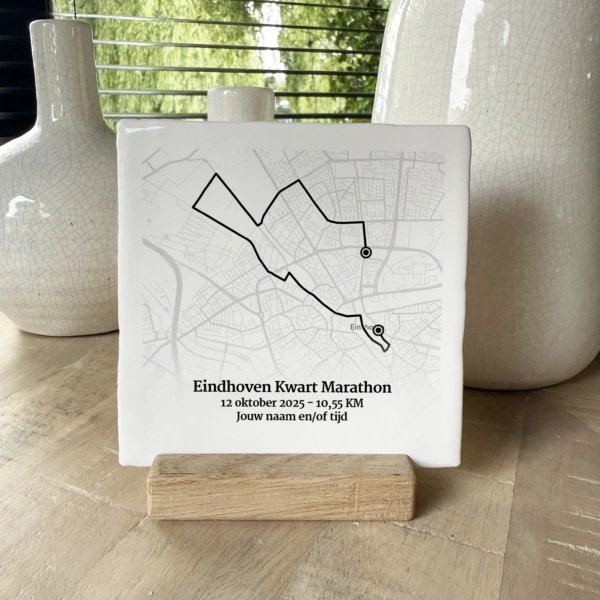 Eindhoven Kwart marathon route tegeltje met naam