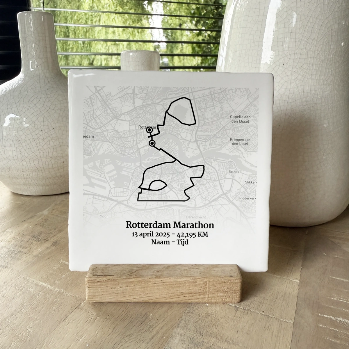 Rotterdam marathon 2025 route tegeltje met naam