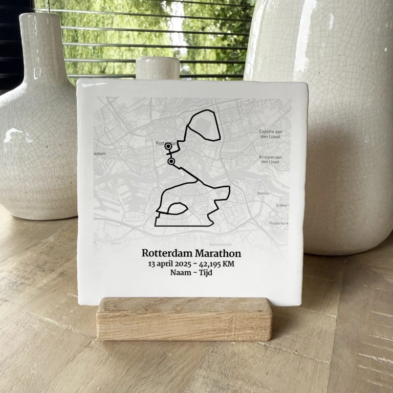 Rotterdam marathon 2025 route tegeltje met naam