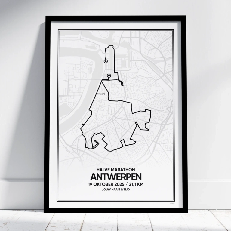 Antwerpen Halve Marathon 2025 route poster