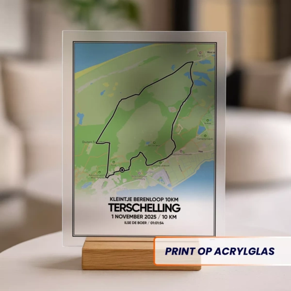 Berenloop Halve Marathon 2025 route print op acrylglas