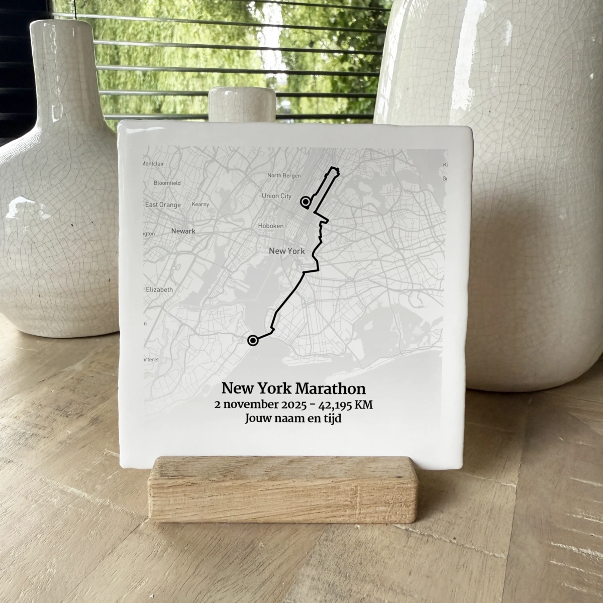 New York Marathon 2025 route tegeltje met naam