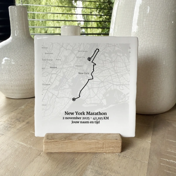 New York Marathon 2025 route tegeltje met naam