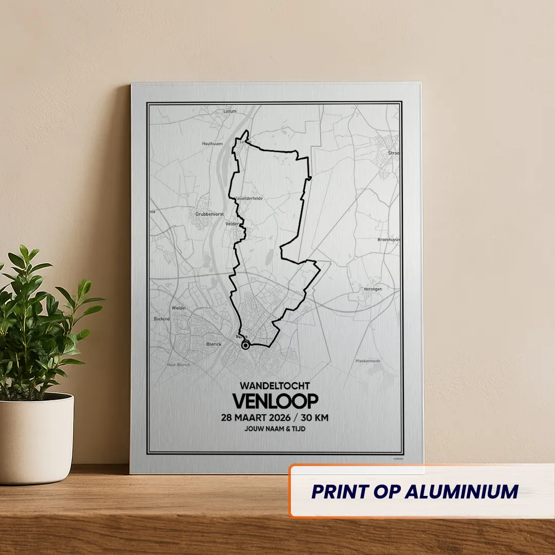 Venloop wandeltocht 30km 2026 aluminium print