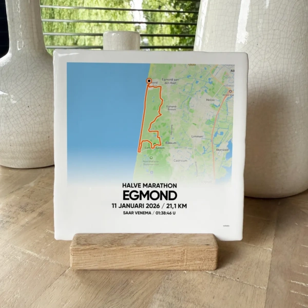 Egmond halve Marathon 2026 Route Tegeltje in kleur