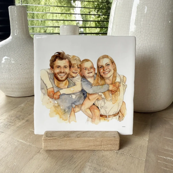 Aquarel foto tegeltje zonder tekst