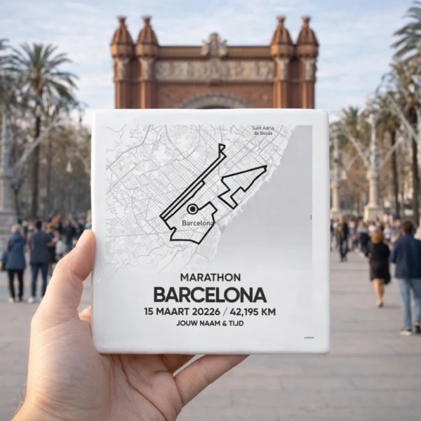 Barcelona Marathon 2026 Route Tegeltje (met naam & tijd) - Image 2