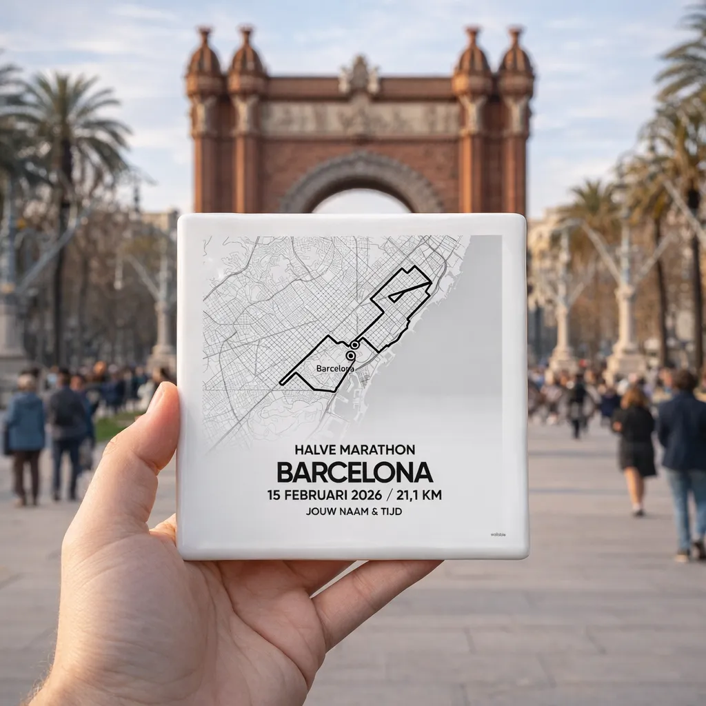 Barcelona halve marathon 2026 tegeltje