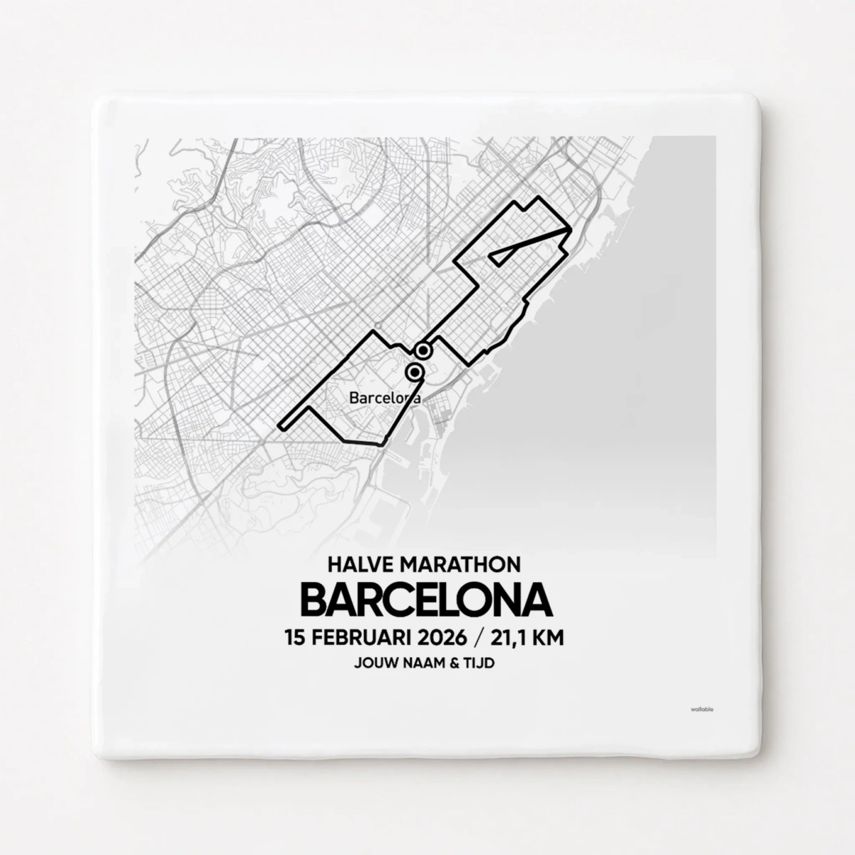 Barcelona halve Marathon 2026 Route Tegeltje