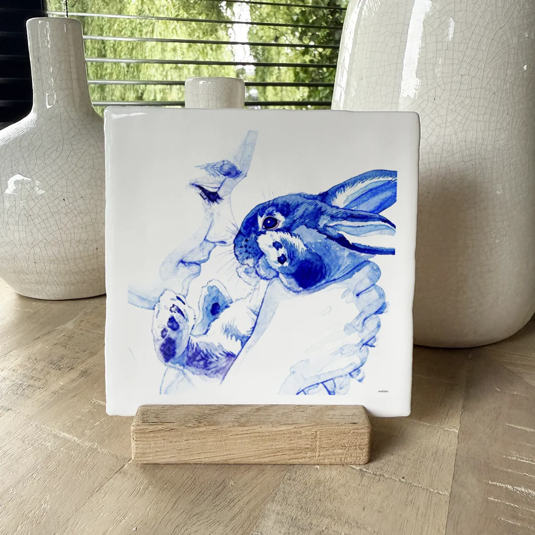 Delfts blauw tegeltje huisdier
