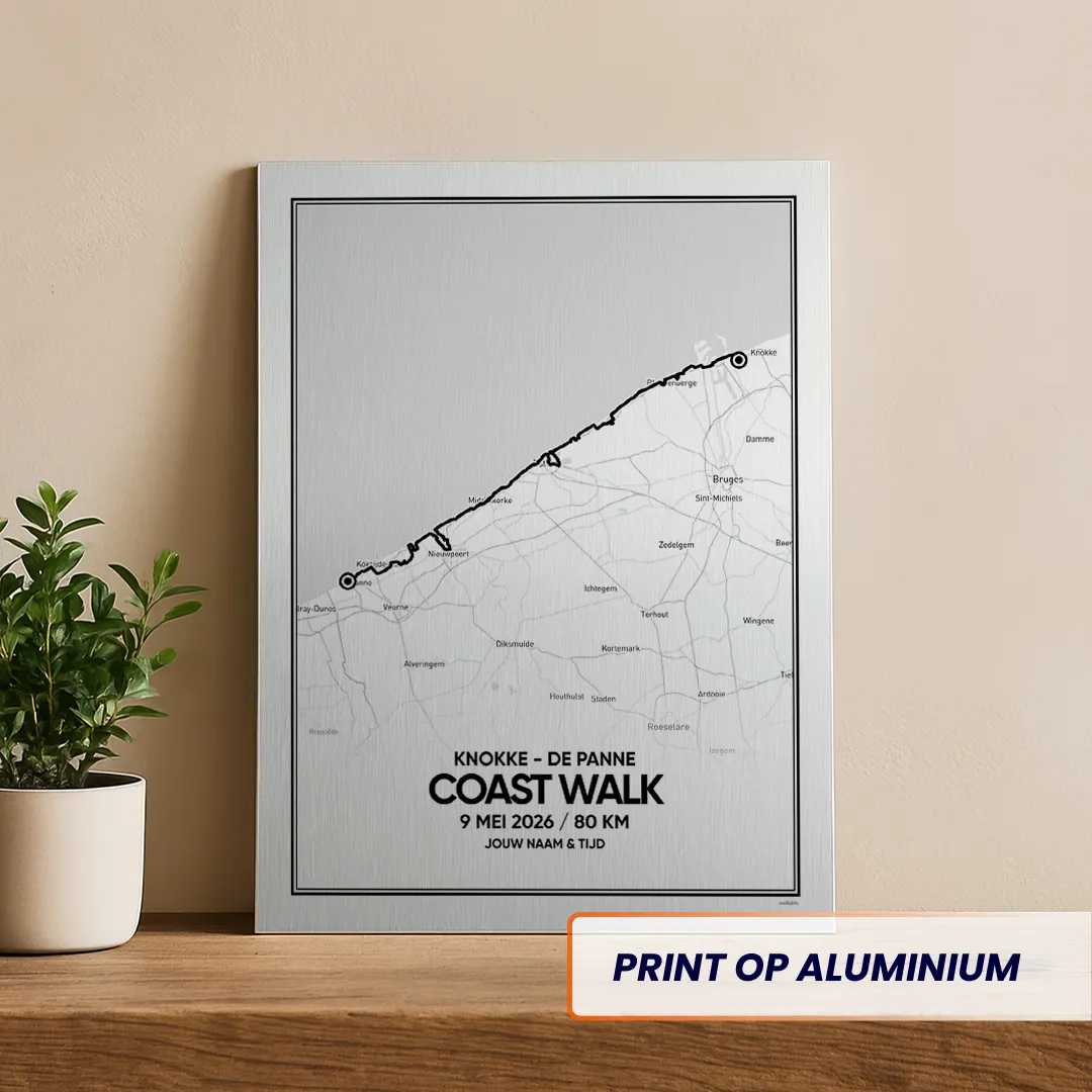 Coast walk Belgie 2026 aluminium print