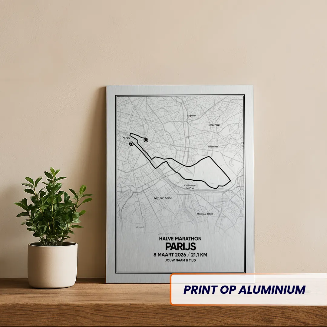 Parijs halve marathon 2026 aluminium print