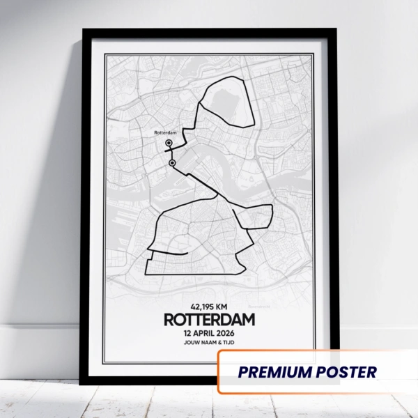 Rotterdam marathon 2026 poster in lijst