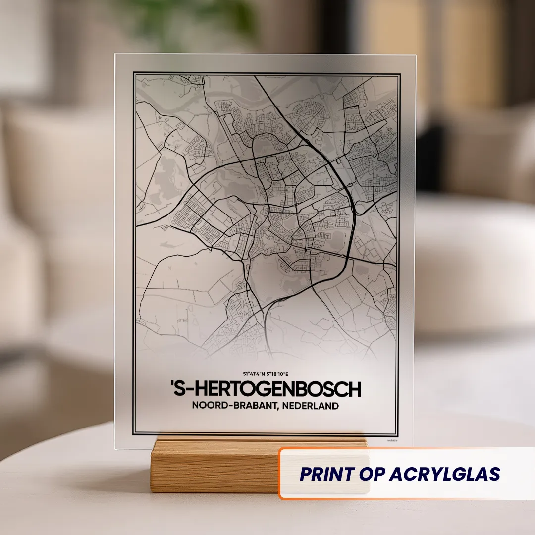 Stadskaart Den Bosch : 's-Hertogenbosch acrylglas print