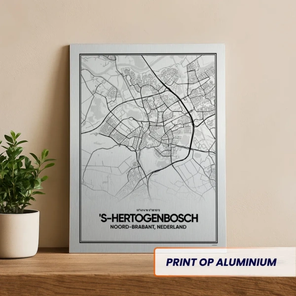 Stadskaart Den Bosch : 's-Hertogenbosch aluminium. print