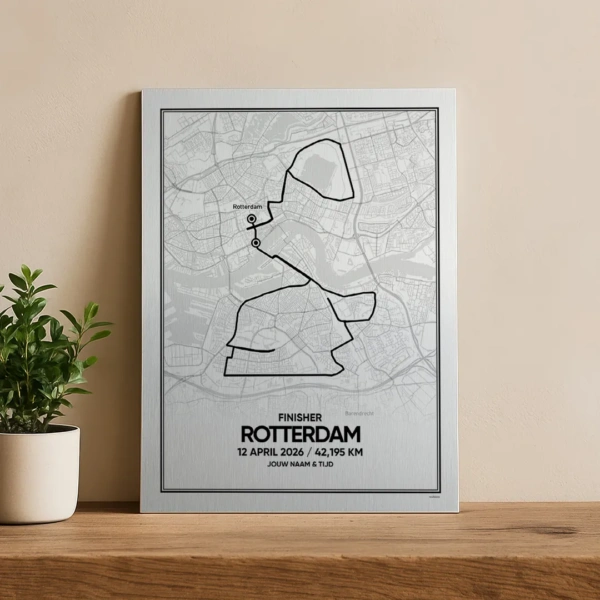 Rotterdam marathon finisher print op aluminium 2026
