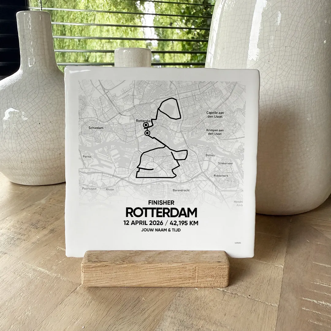Rotterdam marathon tegeltje met jouw naam en tijd