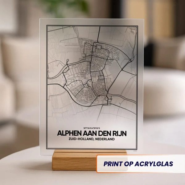 stadskaart Alphen aan den Rijn acrylglas print