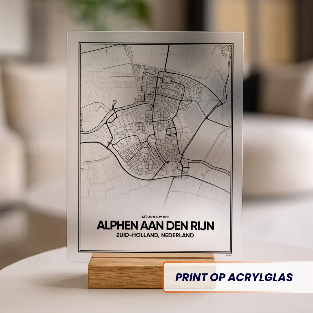 stadskaart Alphen aan den Rijn acrylglas print