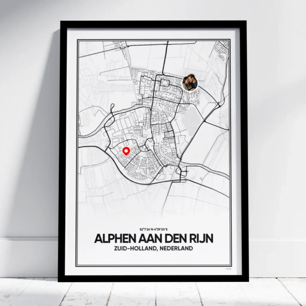 stadskaart Alphen aan den Rijn poster