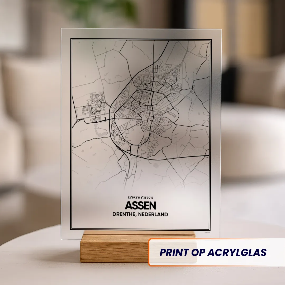 stadskaart Assen acrylglas print
