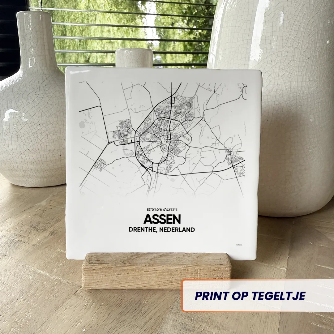stadskaart Assen tegeltje