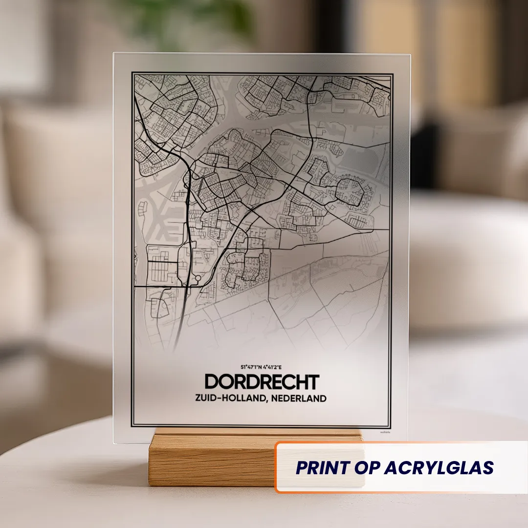 stadskaart Dordrecht acrylglas print