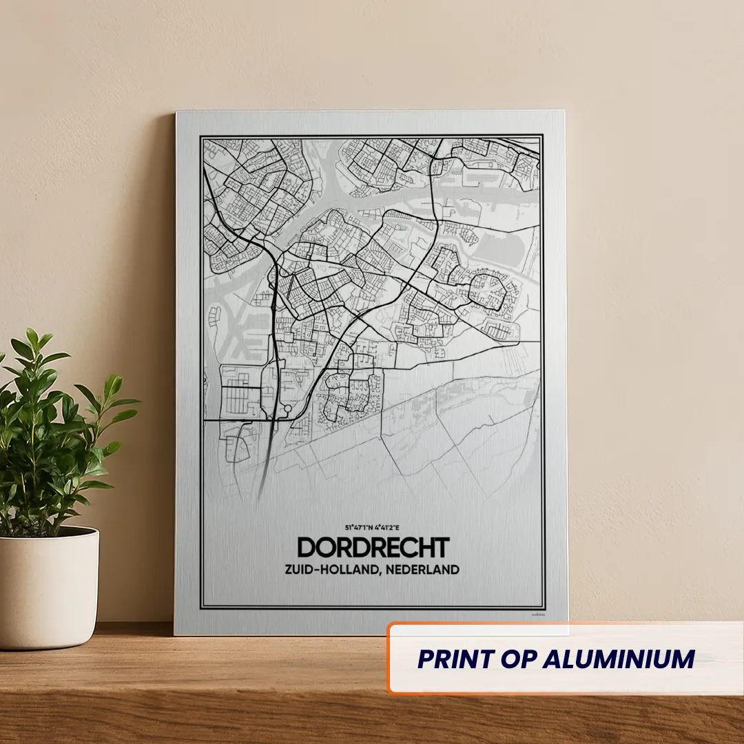 stadskaart Dordrecht aluminium print