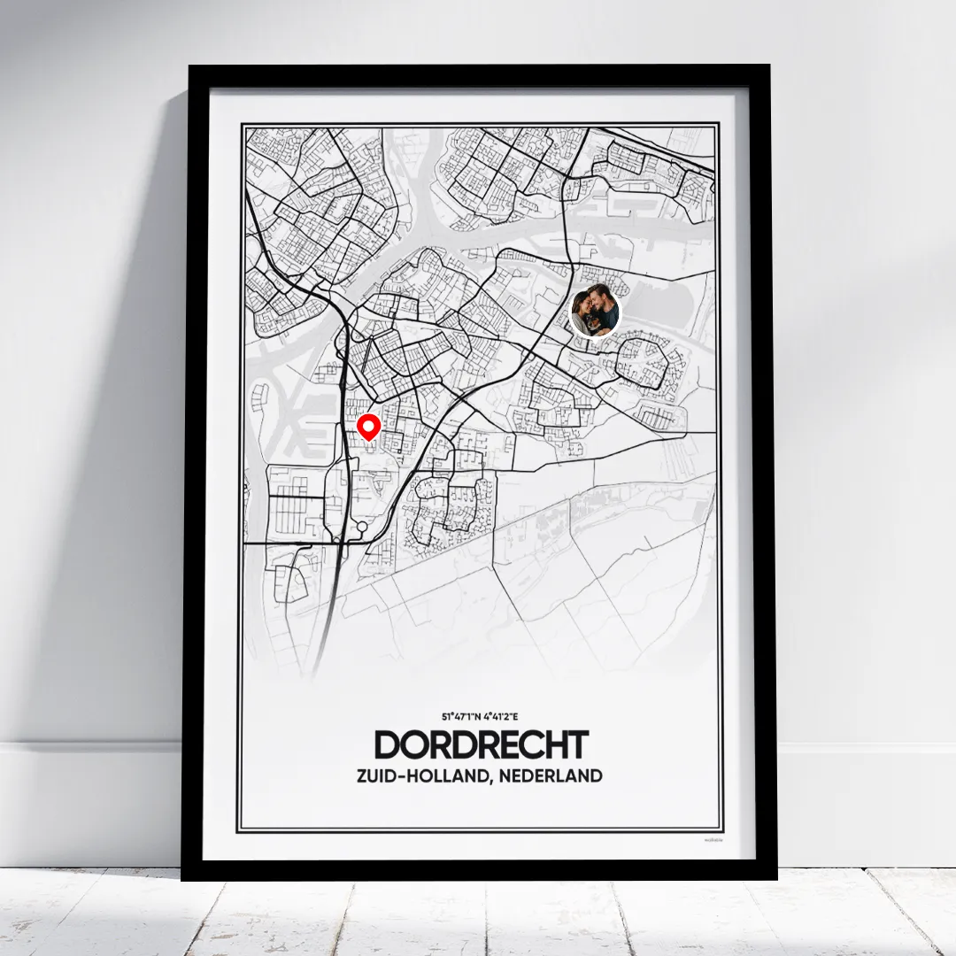 stadskaart Dordrecht poster stadskaart Dordrecht poster