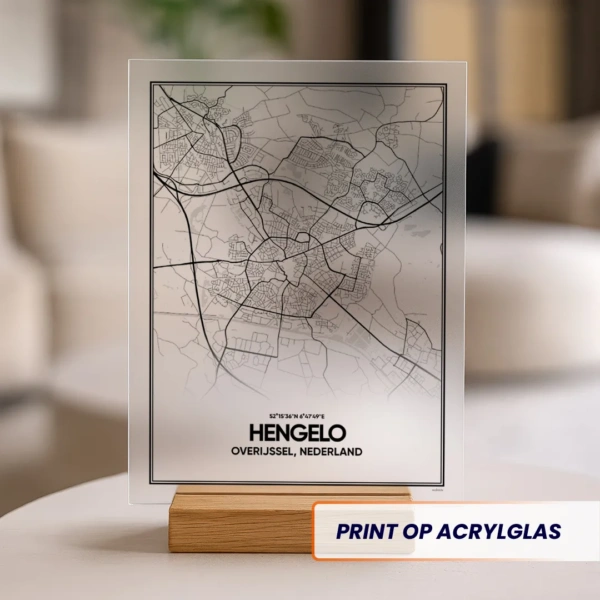 stadskaart Hengelo acrylglas print