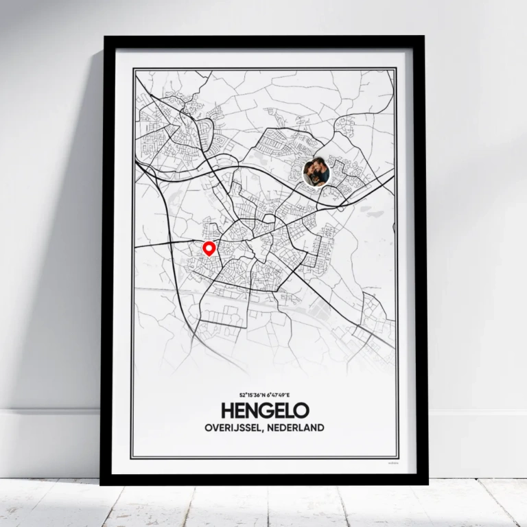 stadskaart Hengelo poster