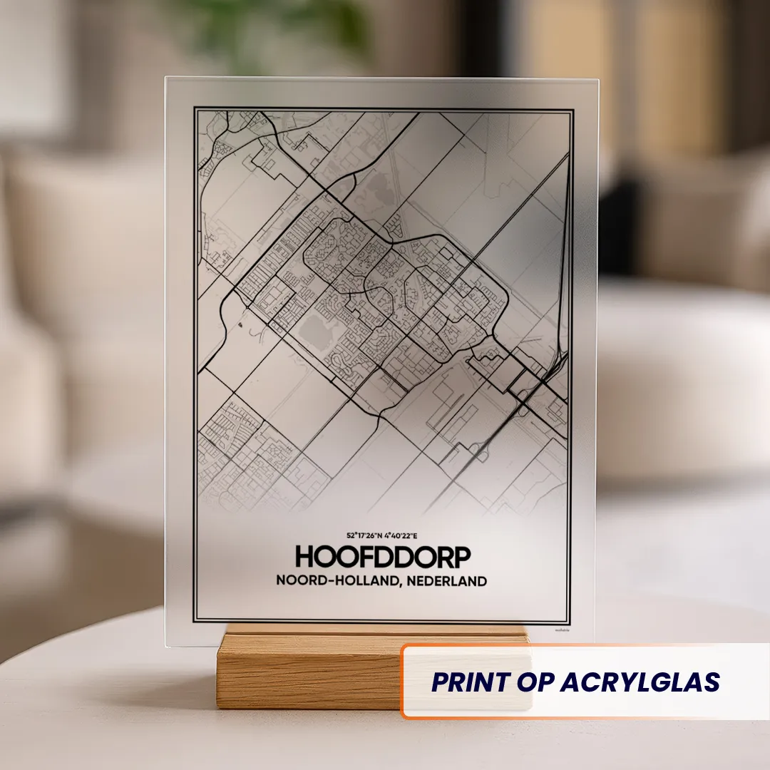 stadskaart Hoofddorp acrylglas print