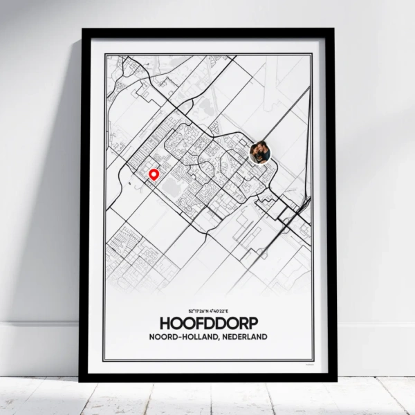 stadskaart Hoofddorp poster