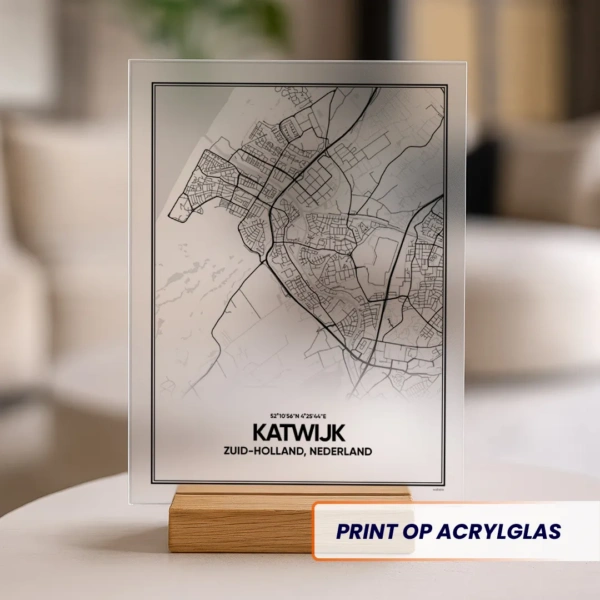 stadskaart Katwijk acrylglas print