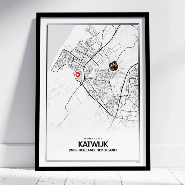 stadskaart Katwijk poster