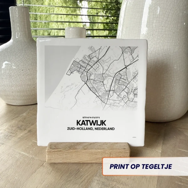 stadskaart Katwijk tegeltje