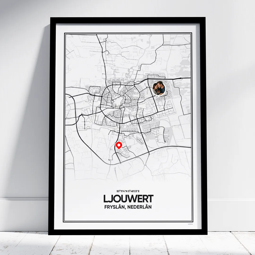 stadskaart Ljouwert poster