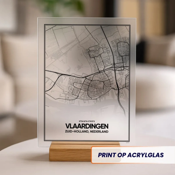 stadskaart Vlaardingen acrylglas print