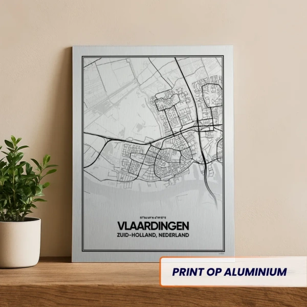 stadskaart Vlaardingen aluminium print