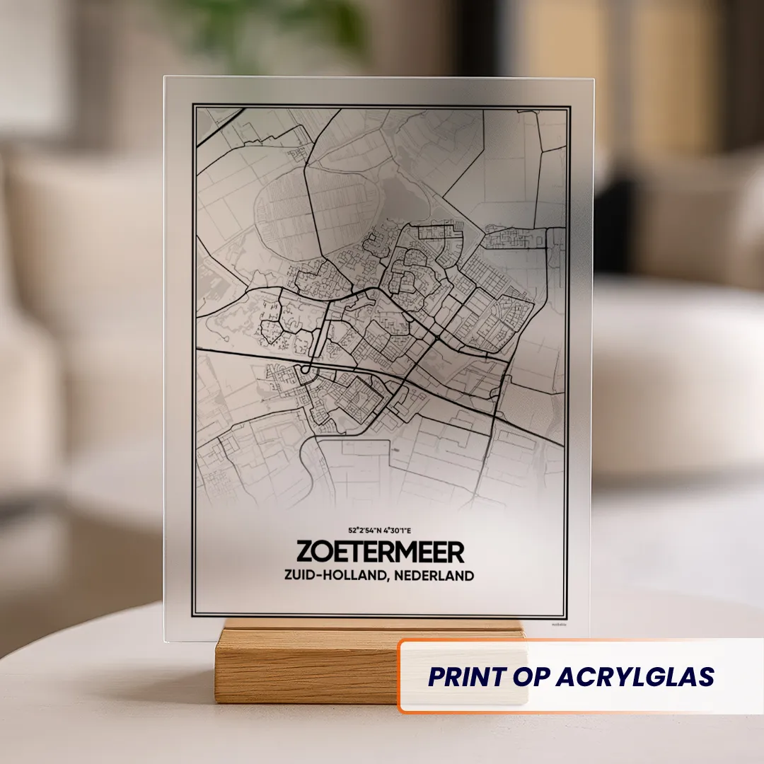 stadskaart Zoetermeer acrylglas print