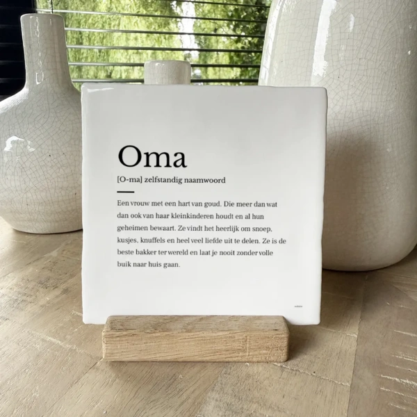 Oma woordenboek tegeltje