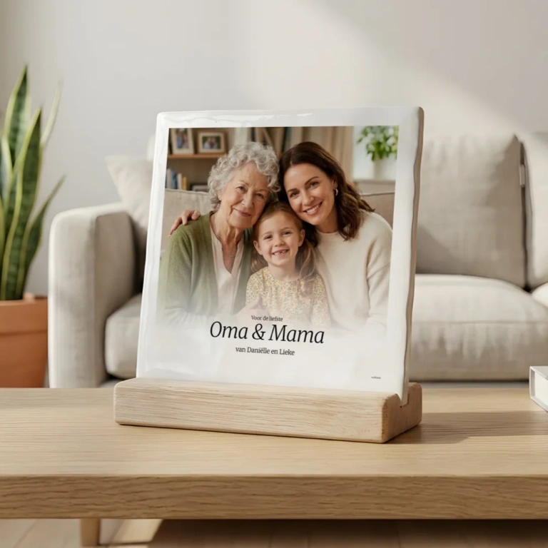 Maak je eigen moederdag foto tegeltje. Een uniek cadeau voor je mama of oma.