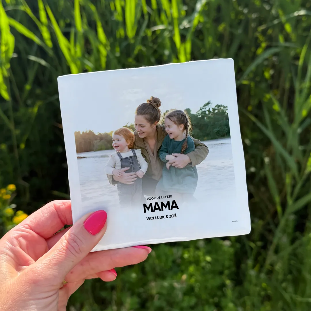 Maak je eigen moederdag foto tegeltje. Een uniek en persoonlijk cadeau voor je moeder