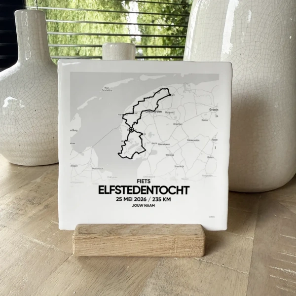Fiets Elfstedentocht 2026 route tegeltje