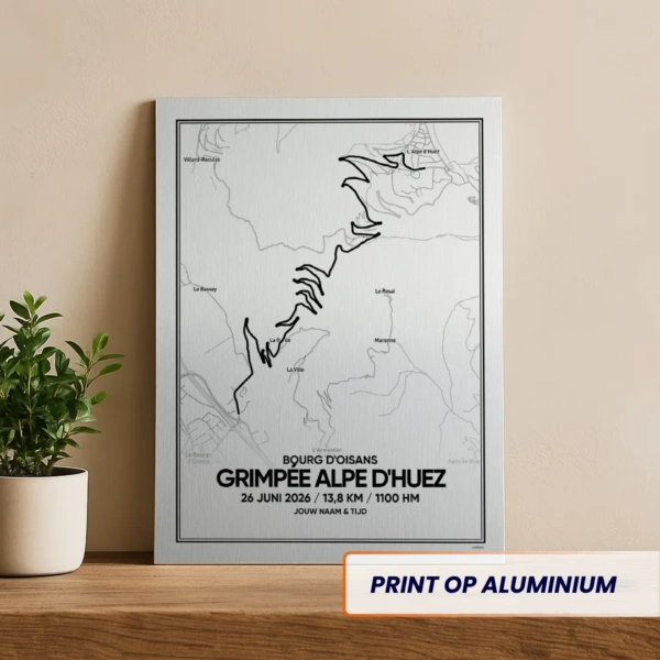 Grimpée Alpe d'Huez 2026 aluminium print