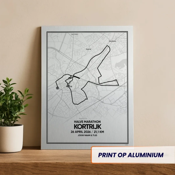 Kortrijk halve marathon 2026 aluminium print