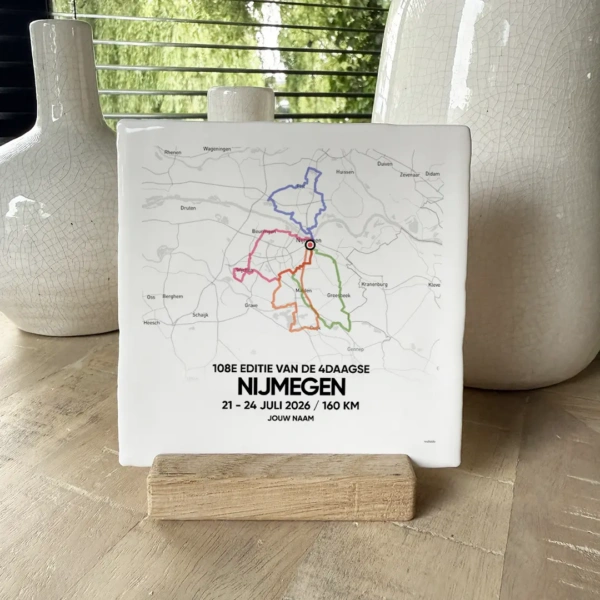 4daagse Nijmegen route tegeltje kleur 160 km 2026